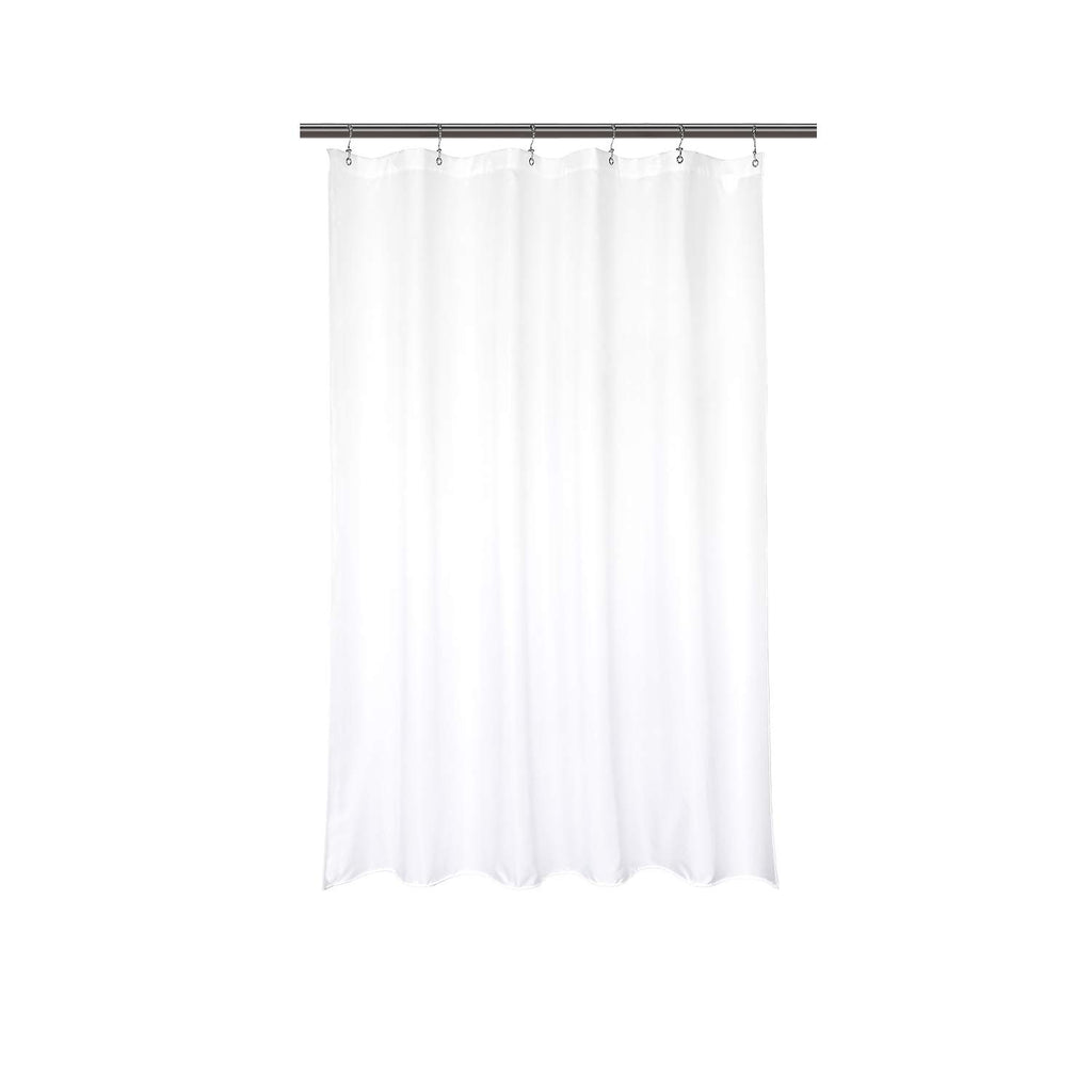 Barossa Design Waterproof Fabric Shower Curtain or Liner Microfiber - Soft Cloth & Hotel Quality, Machine Washable White Shower Curtain Liner for Bath Tub, 72x72 Inches