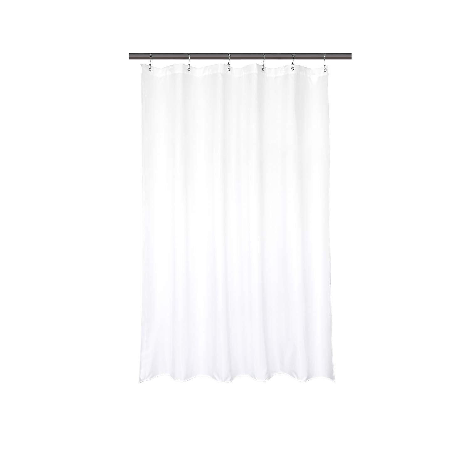 Barossa Design Waterproof Fabric Shower Curtain or Liner Microfiber - Soft Cloth & Hotel Quality, Machine Washable White Shower Curtain Liner for Bath Tub, 72x72 Inches
