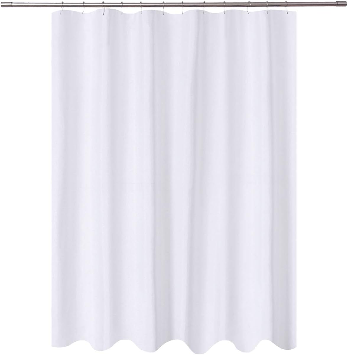 N&Y HOME Fabric Shower Curtain Liner Solid White with Magnets, Hotel Quality, Machine Washable, 70 x 72 inches for Bathroom