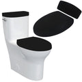 Sliverdew Toilet Lid Cover and Toilet Tank Lid Cover Toilet Cover with Elastic Bottom Fabric Cover for A Lid Toilet Tank Toilet Top Cover Back of Toilet Tank Cover Replacement (Black)