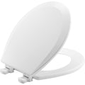 Bemis 1500EC Durable Wooden Toilet Seat, Easy Clean Hinges, Made in USA, Elongated, White