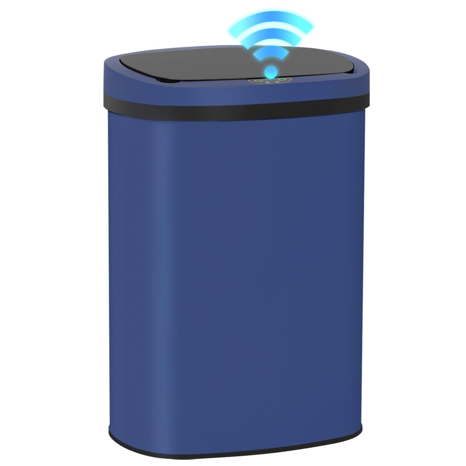 BestOffice | 13 Gallon Trash Can with Lid | Automatic Touchless Garbage Can | Odor Control | Modern Oval Design | Easy to Clean | Stainless Steel | Fits Any Kitchen, Bathroom, Office or Home