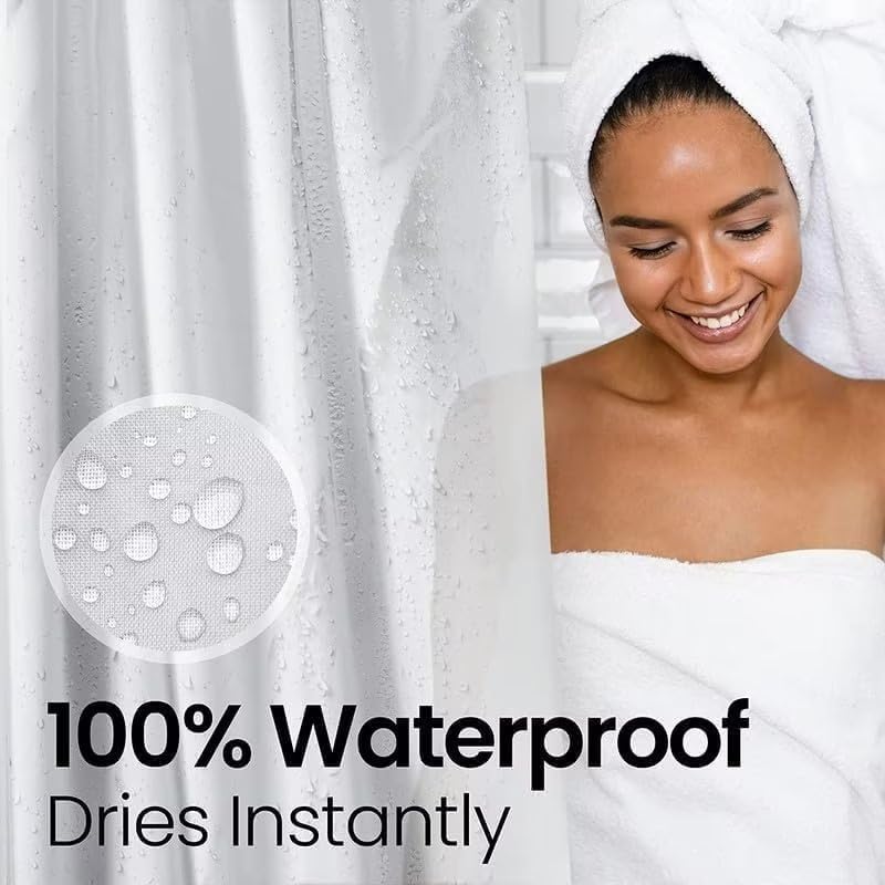 LiBa Bathroom Shower Curtain Waterproof Plastic Shower Curtain Premium PEVA Non-Toxic with Rust Proof Grommets Frosted 8G Bathroom Accessories 72x72