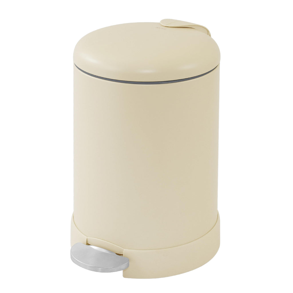 Glad Small Trash Can, 1.2 Gallon | Round Stainless Steel Garbage Bin with Soft Close Lid & Step Foot Pedal | Metal Waste Basket with Removable Inner Bucket, Stainless, 8 x 9.5 x 12 inches