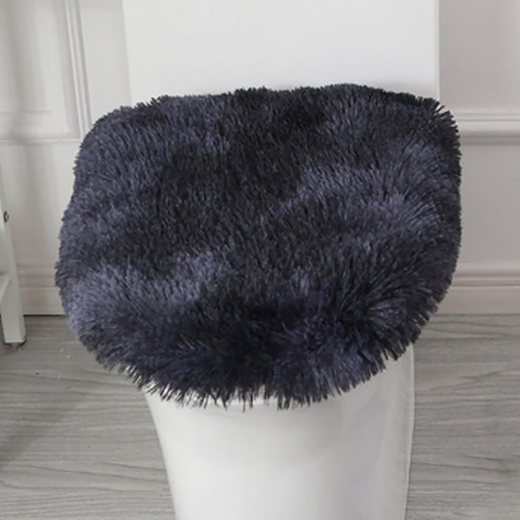 Soft Fluffy Toilet Seat Cover, Washable Absorbent Lid Cover, Adjustable Non Slip Backing for Most Bathroom Toilet Lids White 17.7" x 19.7"