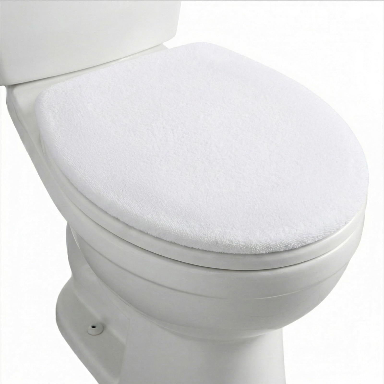 Microfiber Toilet Lid Cover, Non-Slip Soft Toilet Cover Adjustable Toilets Seat Covers Absorbent Machine Washable Covers Elastic Fits Most Round Elongated Toilets Bathroom Decor