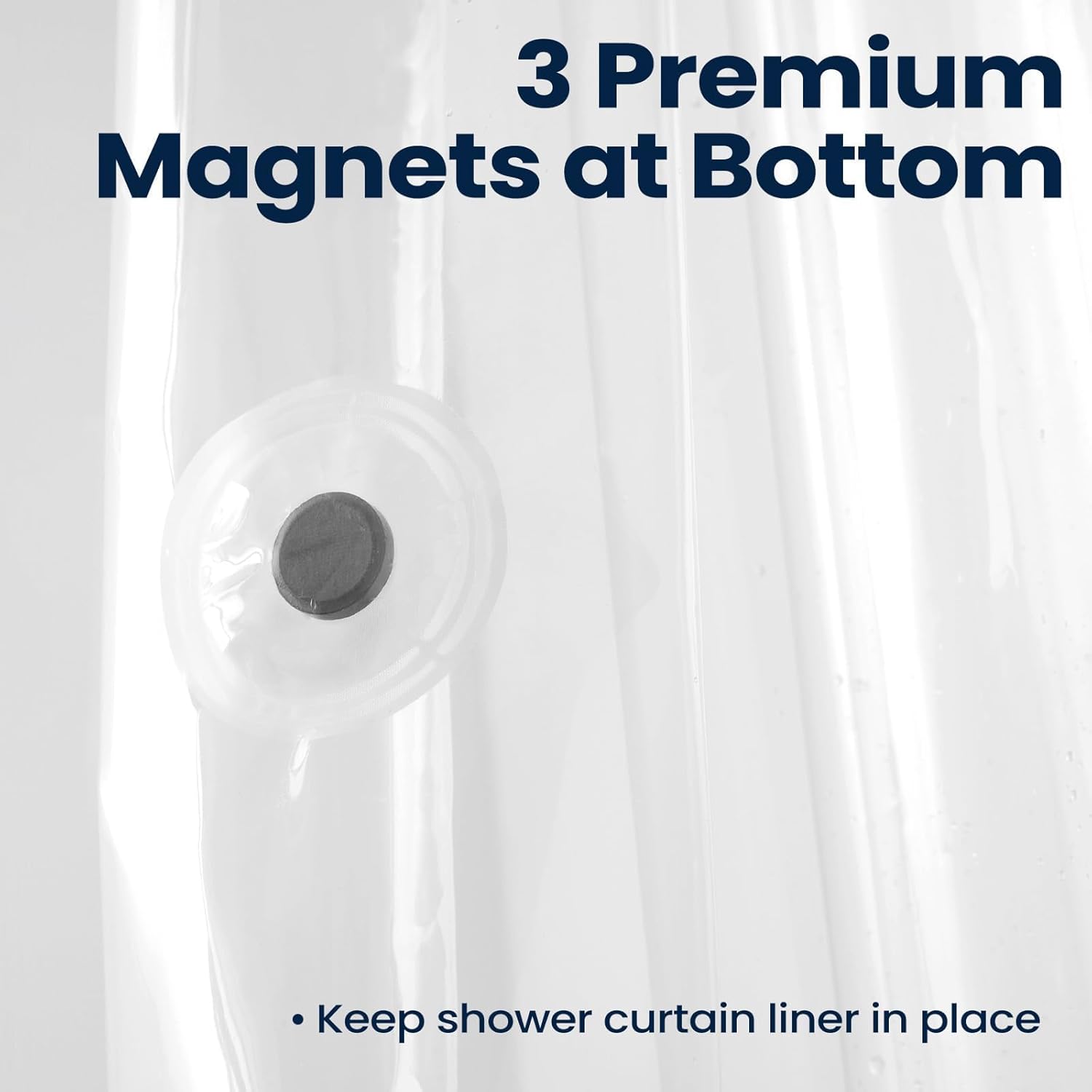 downluxe Shower Curtain Liner, PEVA Plastic Shower Liner with 3 Magnets, 72" x 72" Waterproof Bathroom Curtain, 4G Clear, 1 Pack