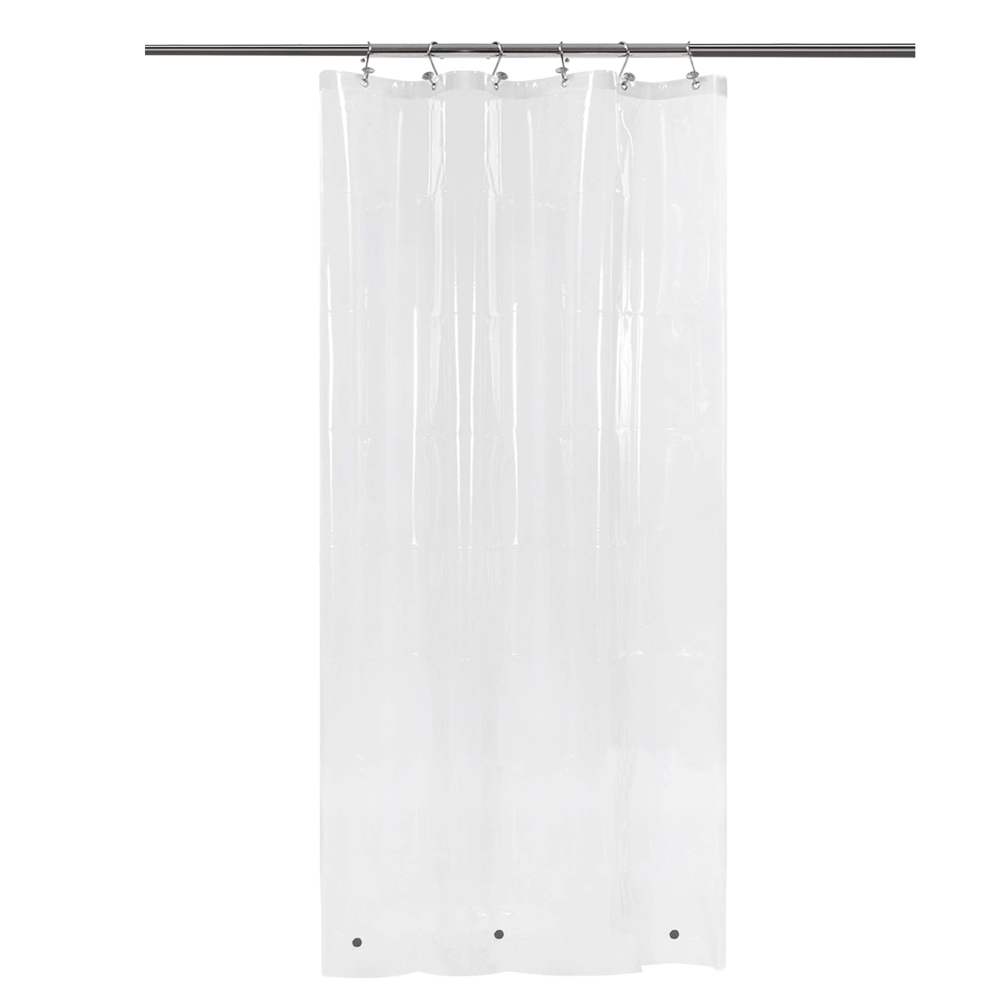Barossa Design White Shower Curtain Liner - Premium PEVA, BPA & PVC Free, No Chemical Smell, Lightweight Shower Curtain with 3 Magnets, Metal Grommets - White, Standard Size