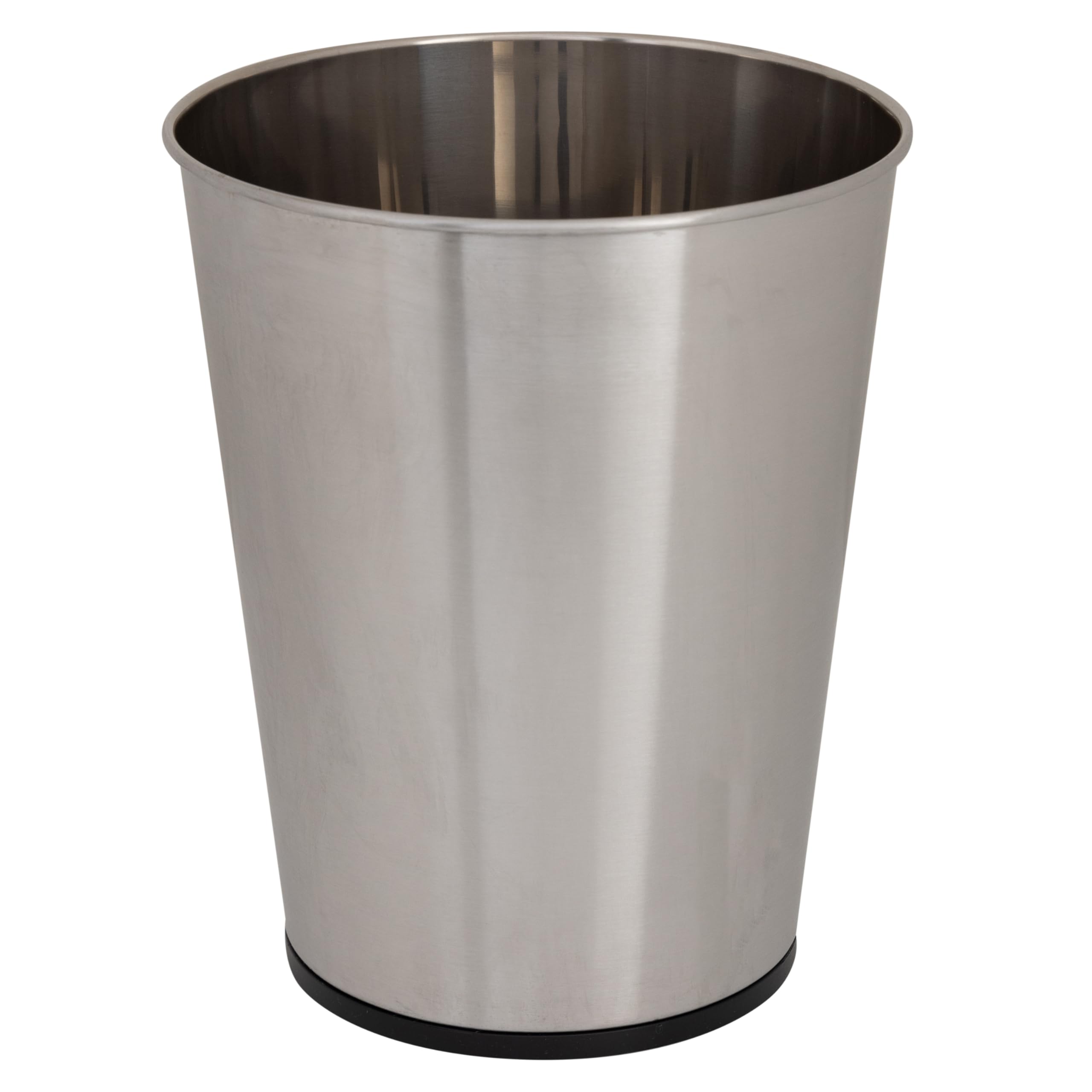 Bath Bliss 5 Liter Small Wastebasket, Stainless Steel | Compact Round Open Top Trash Can | Durable Bathroom Bedroom Dorm Office Garbage Bin | Stylish Space-Saving Waste Disposal Container
