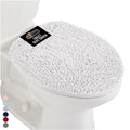 GORILLA GRIP Thick Memory Foam Bathroom Toilet Lid Seat Cover, Soft Velvet Topside, Machine Wash, Plush Cushioned Covers Fits Most Size Lids, Decorative Bath Room Accessories, 19.5x18.5, Grey