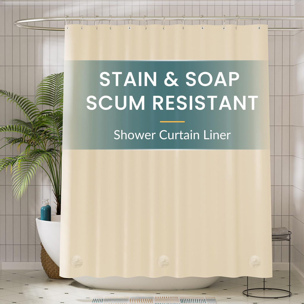 Titanker Clear Shower Curtain Liner, Plastic Shower Liner PEVA 72 x 72 Lightweight Waterproof Shower Curtains for Bathroom with Magnets and Rustproof Grommets