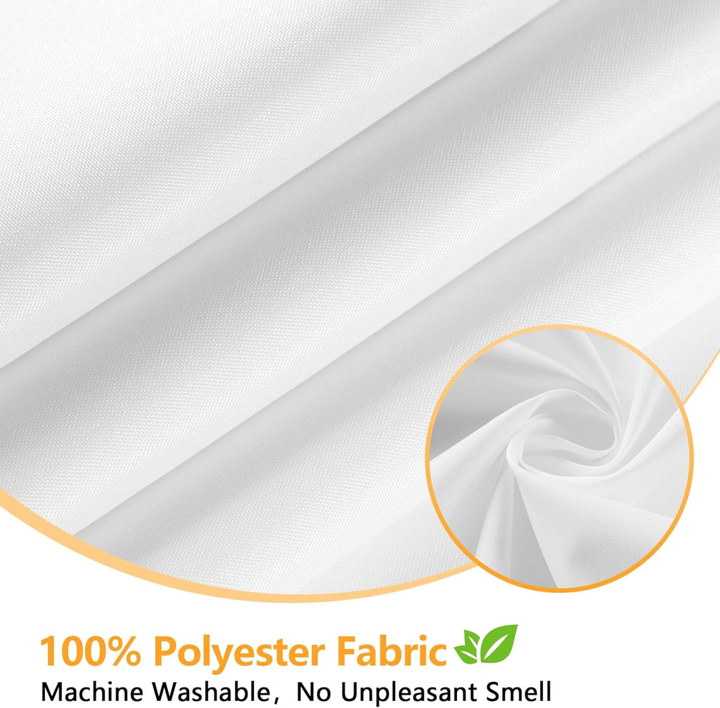 Seenus Waterproof Fabric Shower Curtain Liner with 3 Extra-Large Magnets, 72 x 72 inch Washable Cloth Shower Liner Odorless Hotel Quality, Neutral White Lightweight Shower Curtain for Bathroom