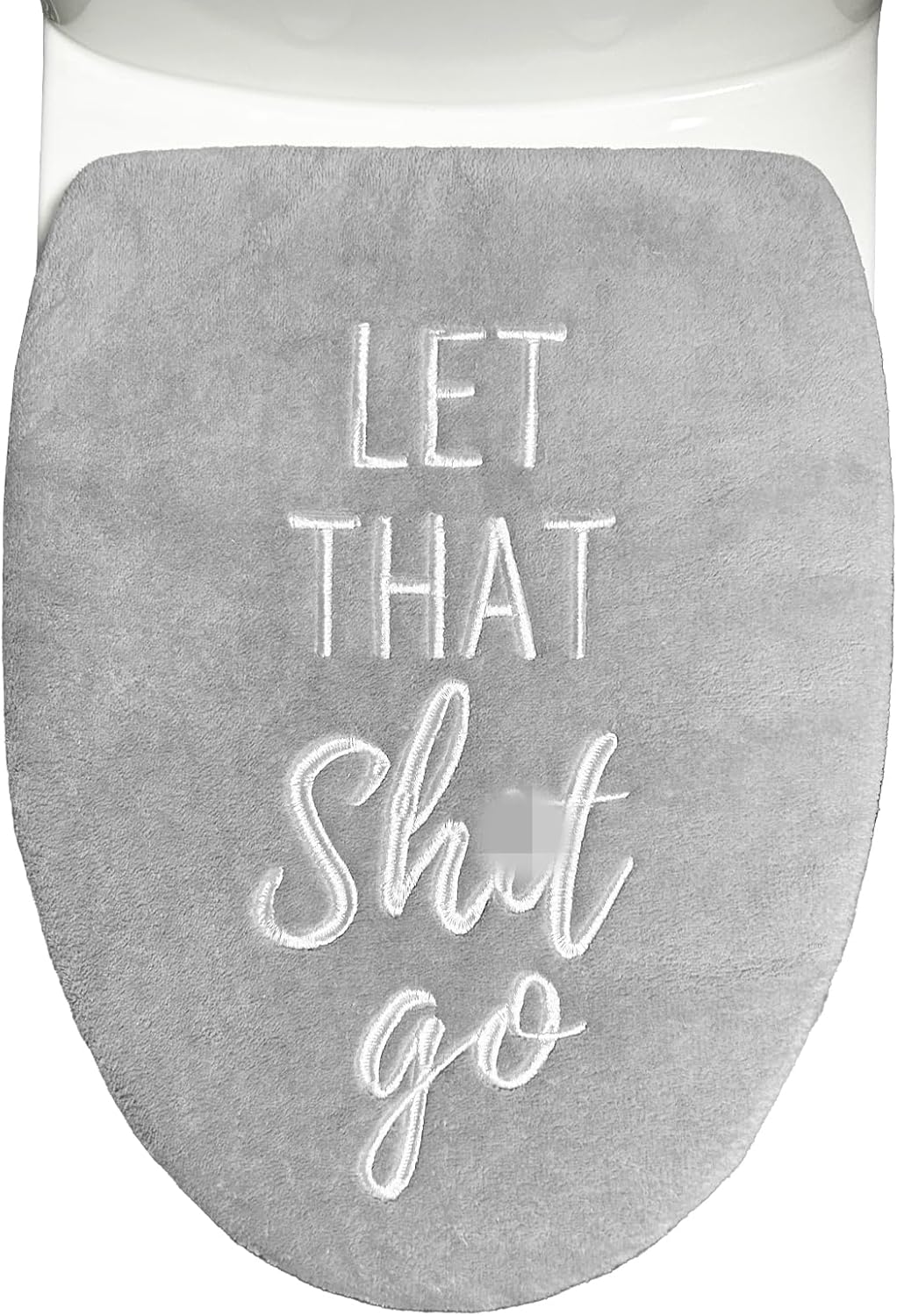 Funny Bathroom Decor Toilet Lid Cover Fun Toilet Seat Covers 17.5"x15" Soft Restroom Accessories Machine Washable Fits Most Oblong Round Elongated Toilet Lid Cute Home Room Decorations Grey