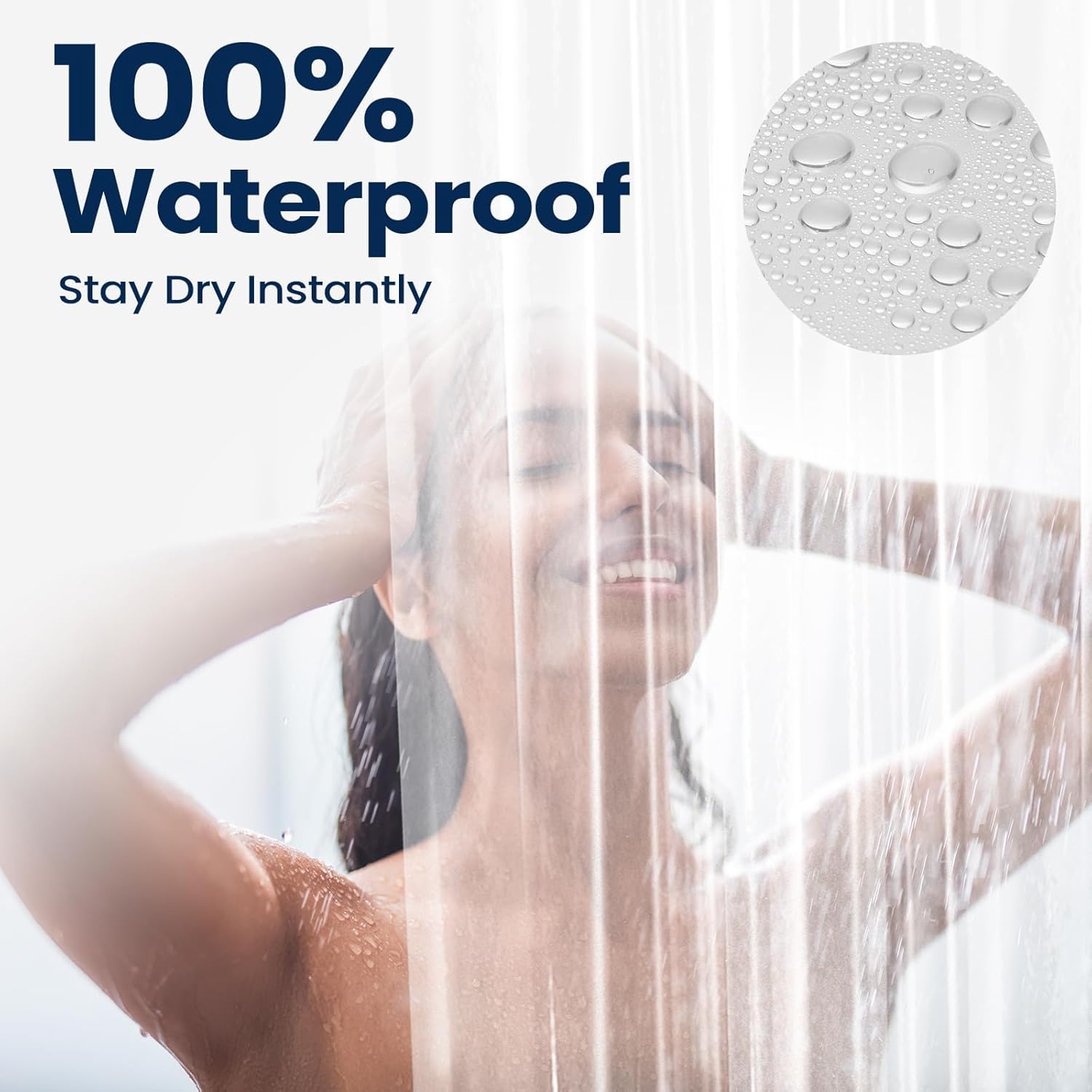 downluxe Shower Curtain Liner, PEVA Plastic Shower Liner with 3 Magnets, 72" x 72" Waterproof Bathroom Curtain, 4G Clear, 1 Pack