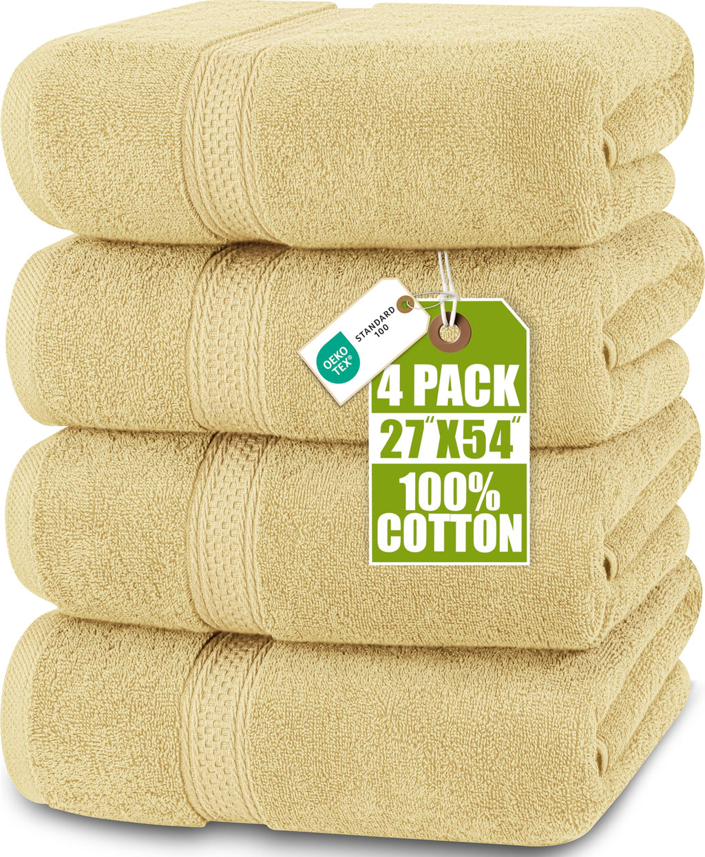 Utopia Towels 4 Pack Premium Bath Towels Set, 27 by 54 Inches, 100% Ring Spun Cotton 600GSM, Lightweight and Highly Absorbent Quick Drying Towels, Perfect for Daily Use, Grey