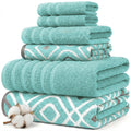 Modern Threads Botanical Vine 6-Piece 100% Cotton Towel Set – Reversible Yarn Dyed Jacquard – Includes 2 Bath Towels, 2 Hand Towels, 2 Washcloths – Absorbent, Quick Dry, Soft & Durable – Sage Green