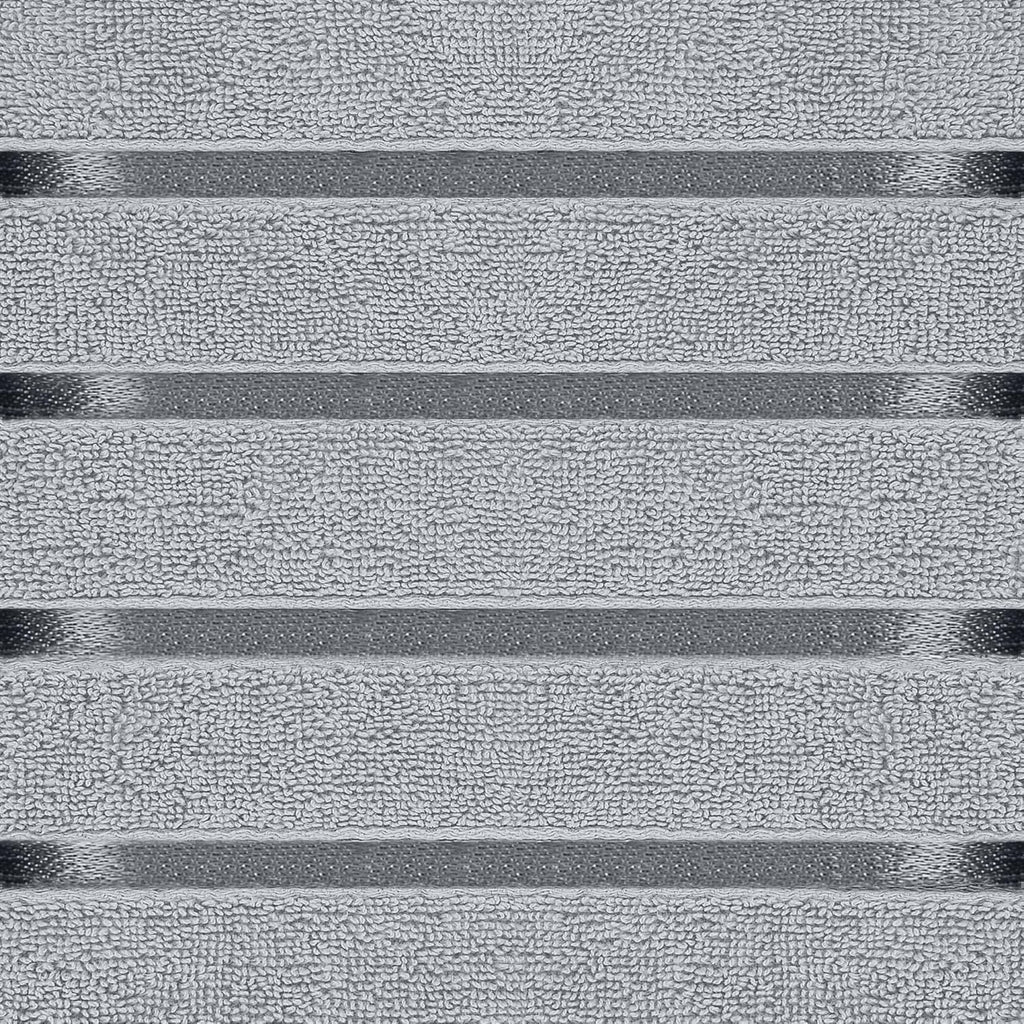 Utopia Towels 8 Piece Luxury Towel Set, 2 Bath, 2 Hand, and 4 Wash Cloths, 600 GSM Ring Spun Cotton, Highly Absorbent Viscose Stripe Towels, Ideal for Everyday use, Cool Grey